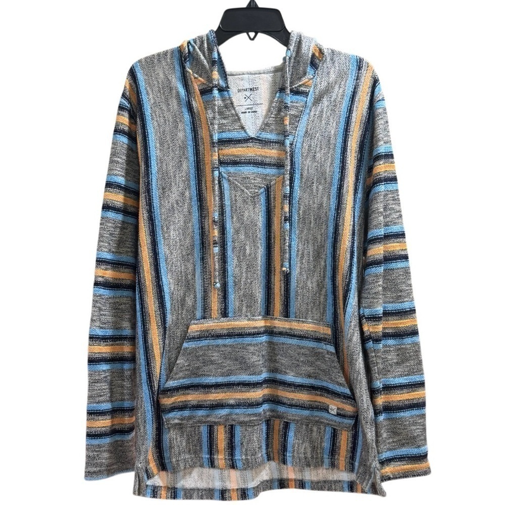 DepartWest Mens Hooded Baja Pullover Large